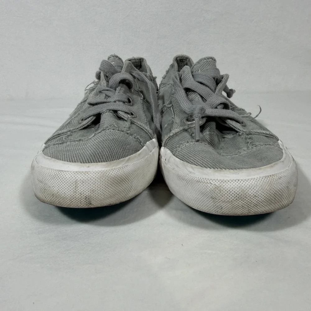 Blowfish Malibu Marley Grey Distressed Canvas Slip On Sneakers Womens Size 8